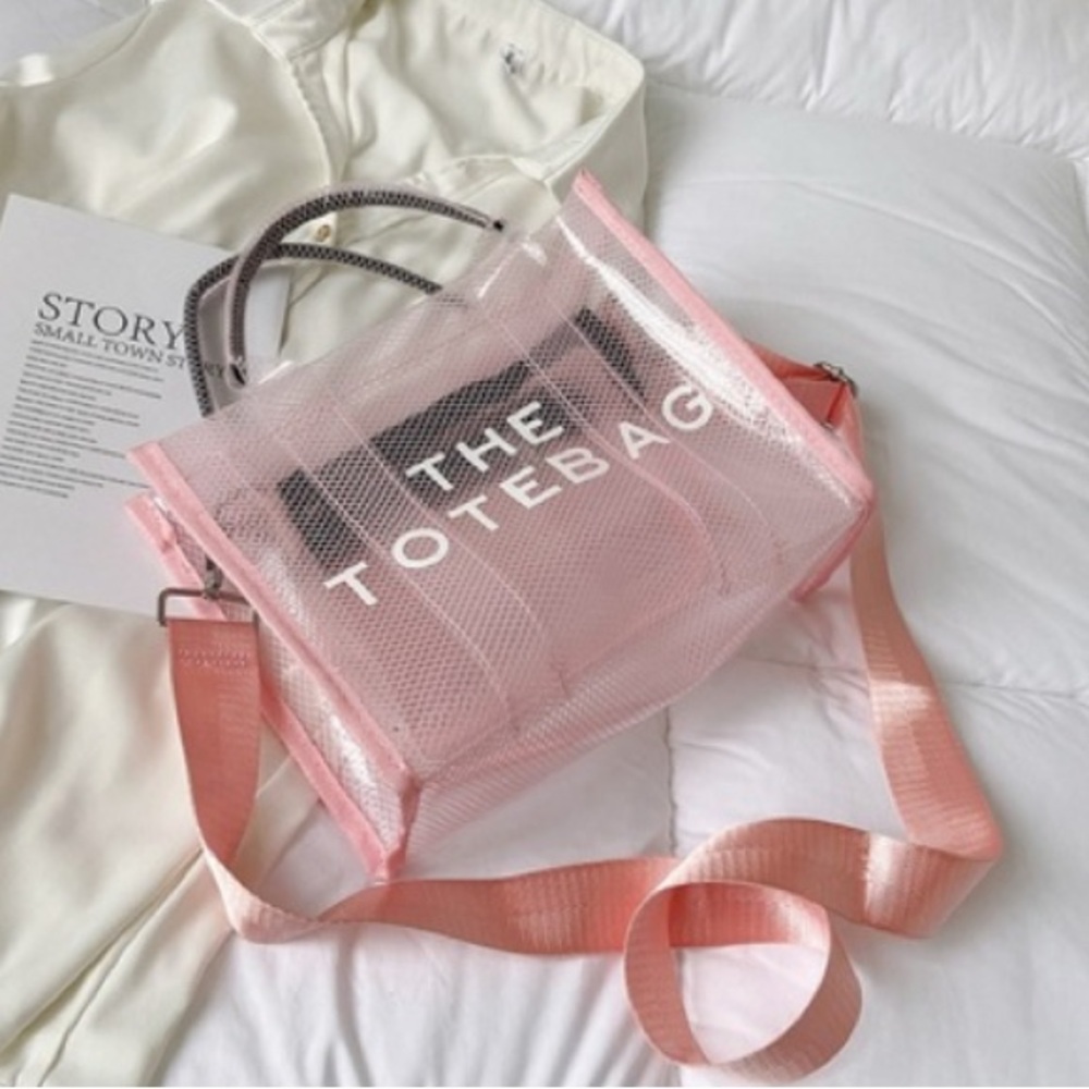 NWT  Zenana COLORFUL TRANSPARENT THE TOTE BAG W SHOULDER STRAP - Picture 2 of 3